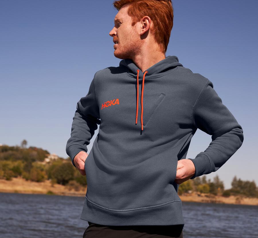 Hoka One One Hoodie Heren - Performance - Blauw - UY6845931